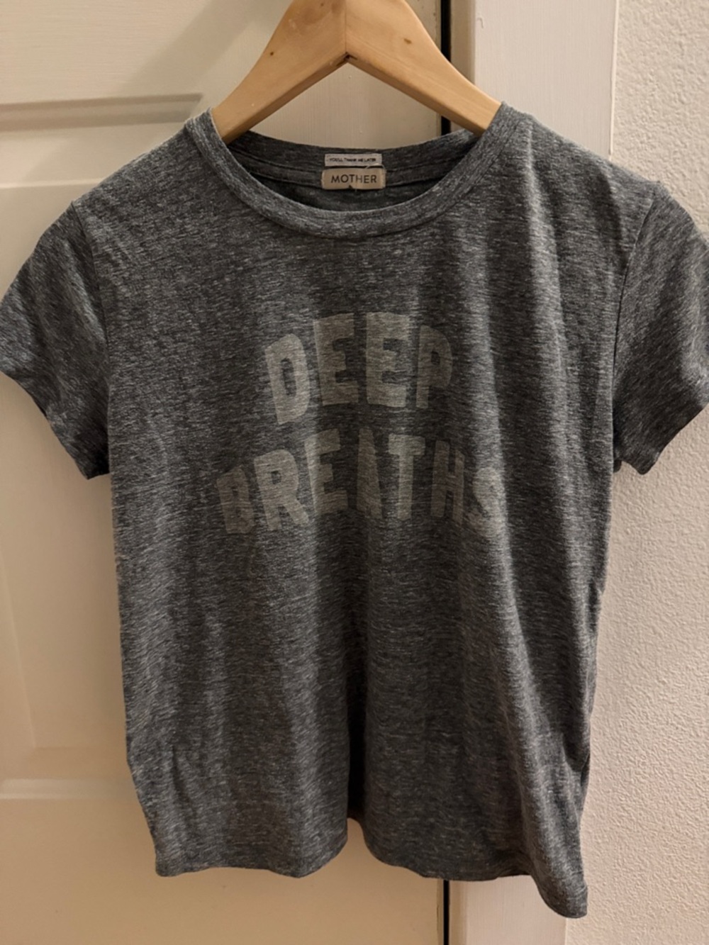 MOTHER Gray 'Deep Breath' Graphic Tee Size XS/S